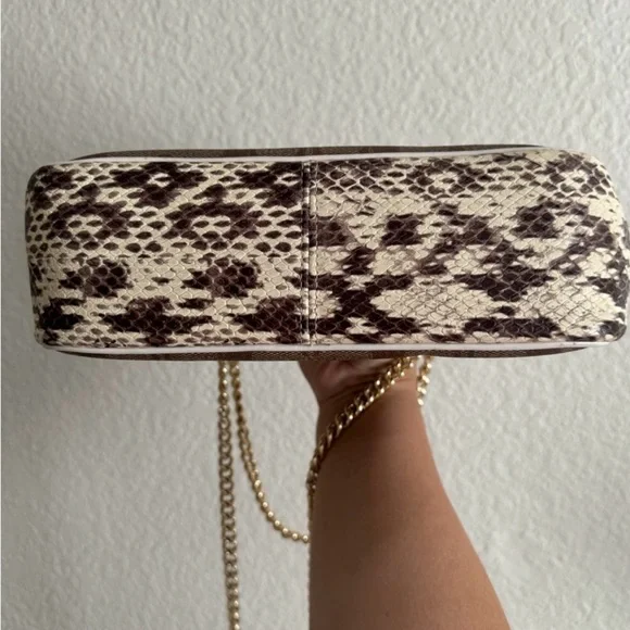 Coach White and Brown Crossbody Bag with Snakeskin - Picture 5 of 6